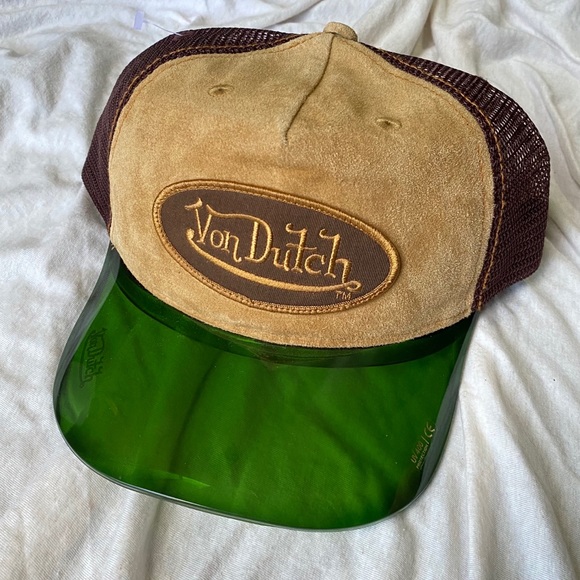 Vintage 9s Von Dutch Clear Visor Hat 